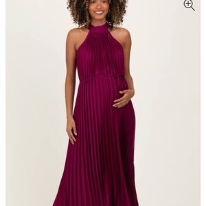 Pinkblush Magenta Pleated Halter Dress